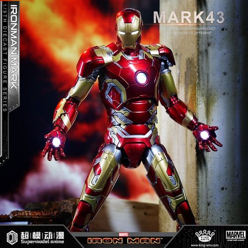 钢铁侠盔甲战衣全身可穿戴金属  超模动漫漫威kingarts1/9mk43钢铁侠