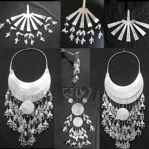 海南黎族少数民族舞蹈服装头饰发饰新款海南苗族银饰头钗饰品