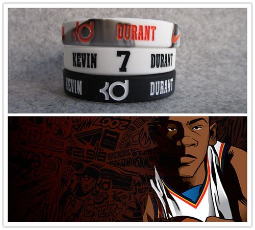 篮球球星7号凯文杜兰特 耐标kevin durant运动手环夜光腕带球迷饰
