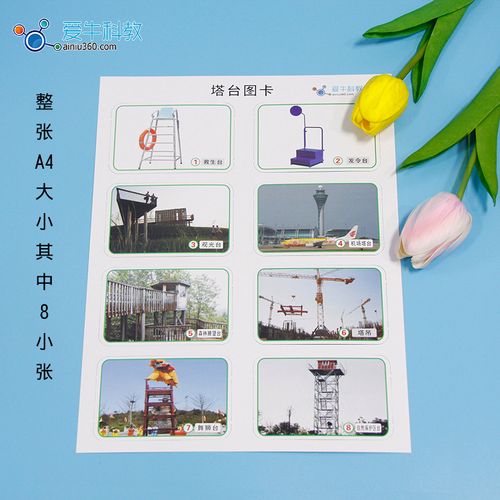 小学科学塔台图卡整a4大小