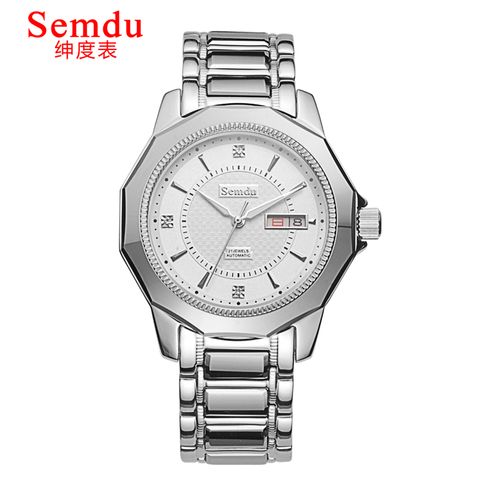 正品绅度新款男表 全自动机械表 精钢复古表 日历防水钨钢手表 男