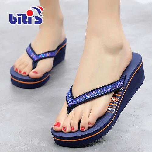 人字拖女外穿时尚沙滩鞋海边凉拖坡跟厚底夹脚中跟越南平仙女拖鞋