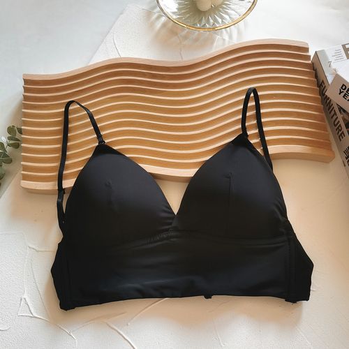 露背内衣女u型美背小胸聚拢挂脖式无钢圈隐形露肩礼服三角杯文胸