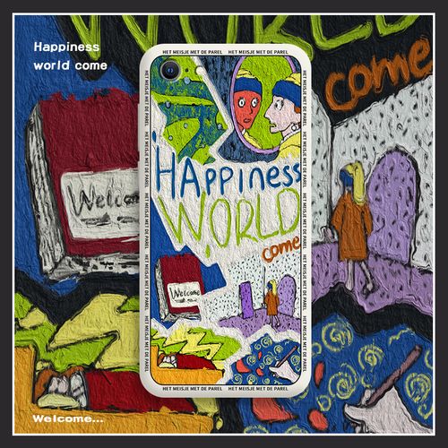 手机壳iphone6s液态硅胶6油画原创小众6sp全包防摔6sp创意6plus套美术