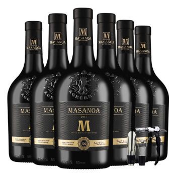 14度法国进口红酒葡萄酒干红葡萄酒整箱婚庆送礼宴请6支装原箱 玛莎诺