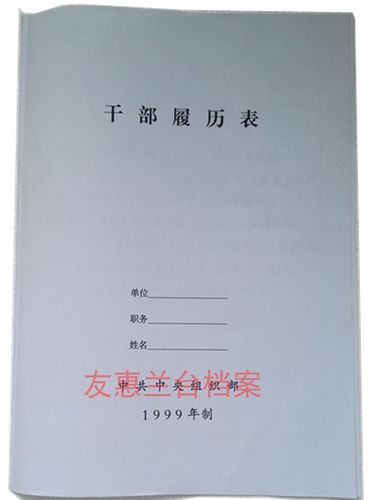 99版干部履历表 a4 16k b5中组部制 通用胶版印刷满100包邮
