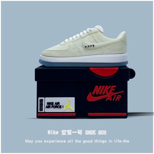 纳柯万 空军一号鞋盒airpods保护套苹果蓝牙耳机套1/2代软硅胶防摔二