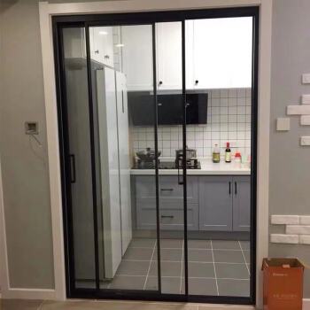 窄边三联动吊轨长虹玻璃门卫生间门折叠门阳台隔断厨房移门定制定做