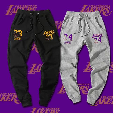 可定制洛杉矶湖人篮球运动纯棉长裤科比詹姆斯lakers小脚束口卫裤
