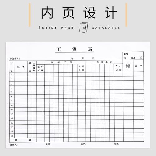 工资表考勤表工资发放表员工工资发放表工资发放单薪资单工资单.