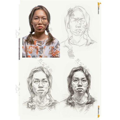 导师3素描头像临摹范本2021烈公陈洪彬 五官结构照片