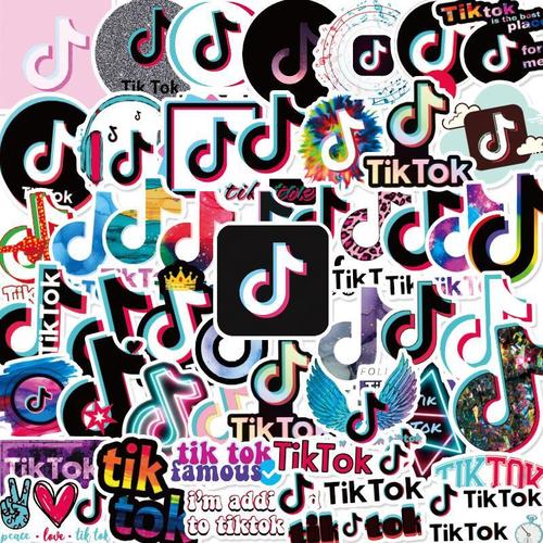 个性抖音tiktok贴纸潮牌logo手机水杯笔记本行李箱创意装饰防水贴