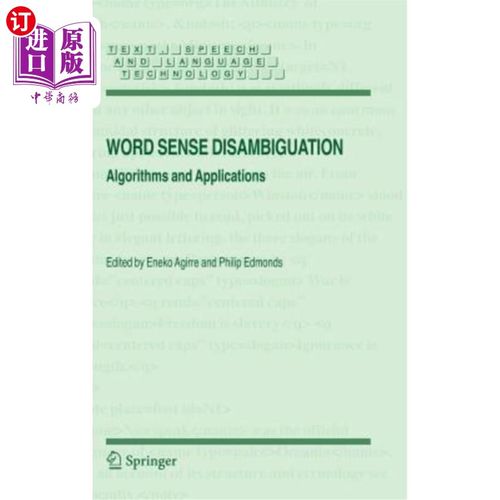 【中商海外直订】word sense disambiguation: algorithms and applic