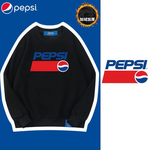 pepsi/百事潮牌圆领卫衣女秋冬季加绒加厚套头小众休闲情侣外套