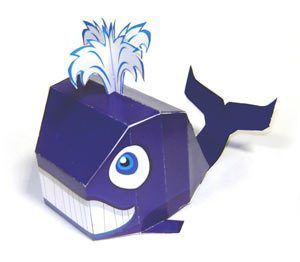 满68包邮3d动物纸模型diy 儿童手工制作海底世界海洋馆简易小鲸鱼