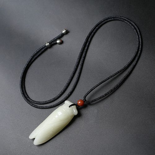 美印情 送礼物和田玉蝉吊坠 一鸣惊人玉坠 白玉知了挂件蝉吊坠男女款