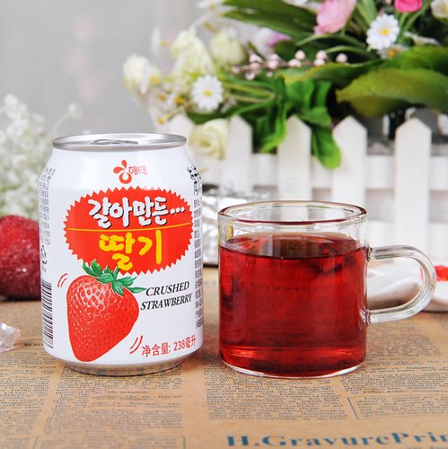 韩国进口饮料 海太草莓果汁饮料 饮品238ml 满10瓶包邮