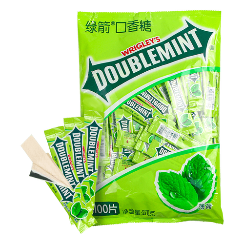 【预售】绿箭口香糖100片条装箭牌薄荷糖共3大袋清凉