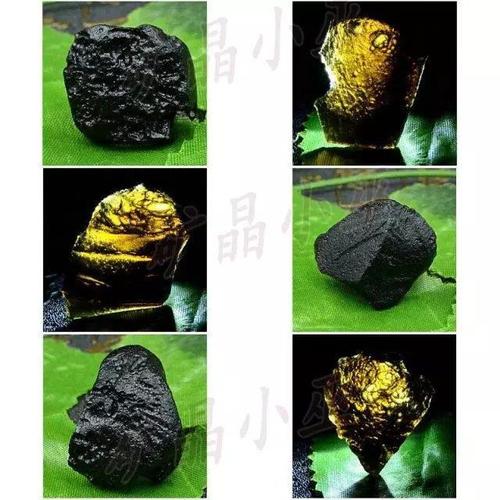 天外来客雷公墨-玻璃陨石矿物矿石标本原石