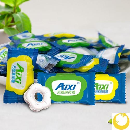 aixi无糖精薄荷糖菠萝海底捞薄荷糖百香果味木糖醇饭店火锅散装