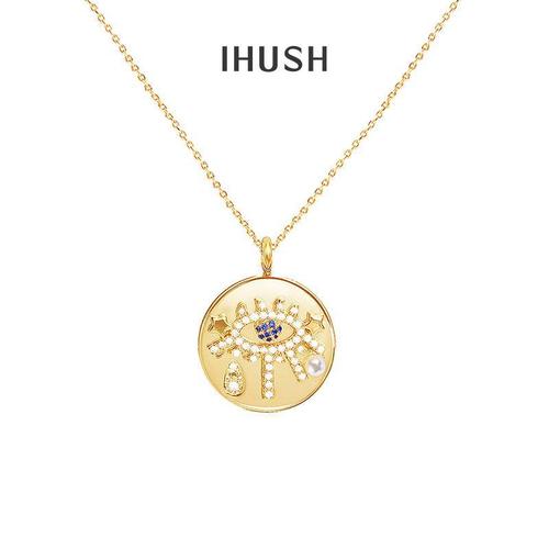 ihush/俏物悄语恶魔之泪毛衣项链金币女锁骨链硬币原创520礼物潮