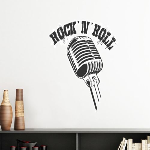 话筒插画音乐简约图案墙贴壁纸房间贴花