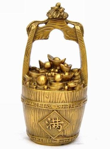 道教工艺品吉祥用品 铜器摆件 风水摆件  招财桶 一桶金