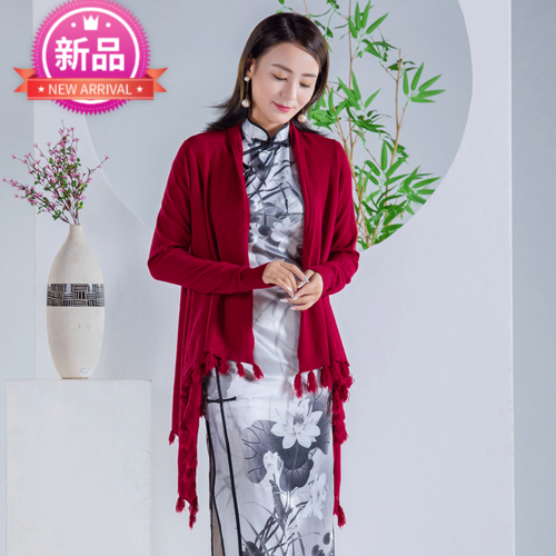 旗袍披肩旗袍外套配旗袍外搭外套春秋开衫中长款长袖复古2021新款女