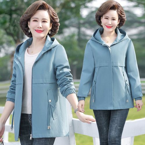 中老年女装风衣女中长款中年人时尚洋气大码上衣甜美温柔漂亮衣服女人