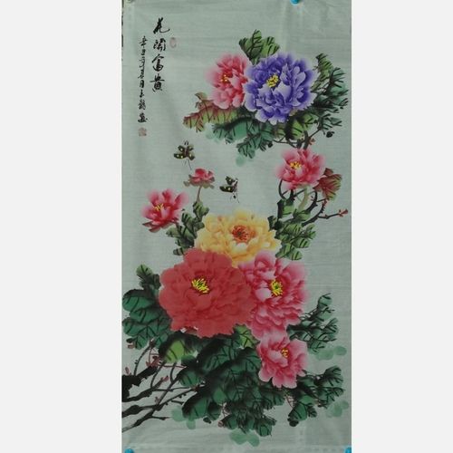 国画新品牡丹花开富贵纯手绘四尺作品客厅酒店卧室装饰未装裱画心
