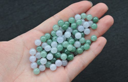 天然手工缅甸正品a货翡翠散珠7mm-8mm翡翠手链圆珠diy散珠玉珠子