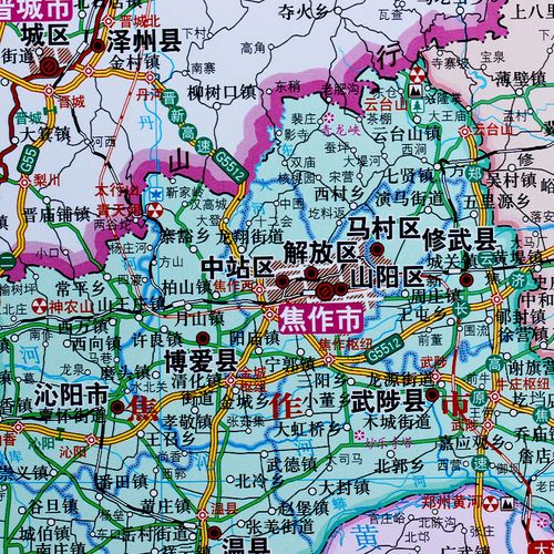 2021新河南省地图挂图 整张无拼接精印 双面覆膜 旅游景点 1.5米x1.