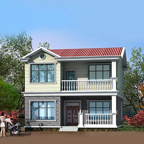 农村自建房二层别墅设计图纸简约两层房屋设计效果图经济型小洋楼