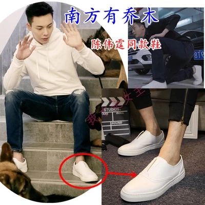南方有乔木陈伟霆同款小白鞋 时樾同款鞋子百搭休闲一脚蹬懒人鞋