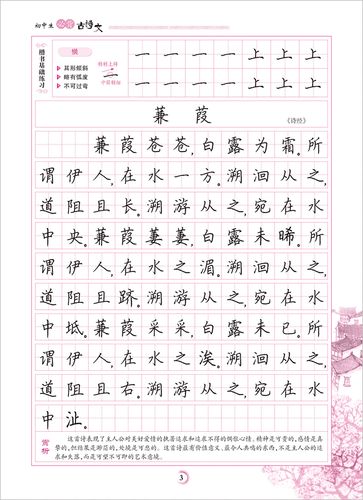 正楷七八九年级教材同步古诗文字帖荆霄鹏中学生书法钢笔硬笔习字帖练