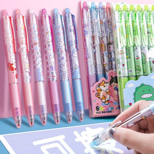可擦笔中性笔黑笔魔力擦热可擦笔消字笔卡通小学生晶蓝按动笔