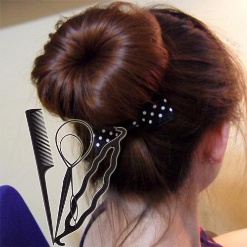 家用美发梳子扎头发拉发针挽发器盘头发的工具成人四