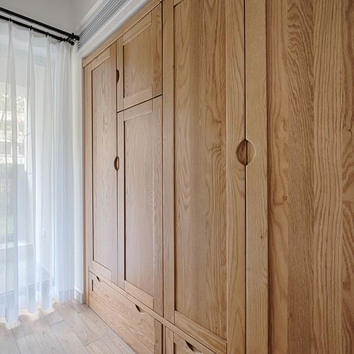 木朵朵家具北欧衣柜现代简约橡木樱桃木定制全实木原木日式衣帽间