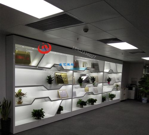 公司荣誉证书奖状奖杯展示柜荣誉形象墙烤漆带灯玻璃门展柜架定制
