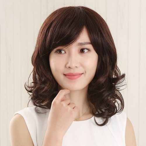 年轻中年妇女妈妈款女士假发中长款 自然烫发卷j发光头可戴全头