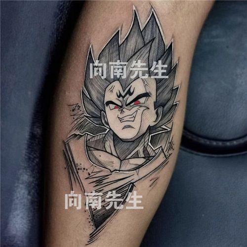 向南 动漫七龙珠赛亚人贝吉塔纹身贴 卡通炫酷仿真刺青防水持久