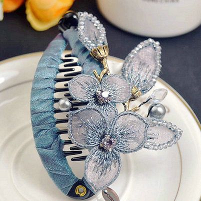 韩版发饰淑女鱼嘴夹中大号竖夹9.5厘米马尾夹横夹 带齿发卡子夹子