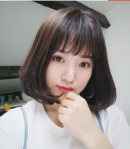 可爱假发女短发内扣直发蛋卷头黑色棕色空气刘海bobo头学生假头发