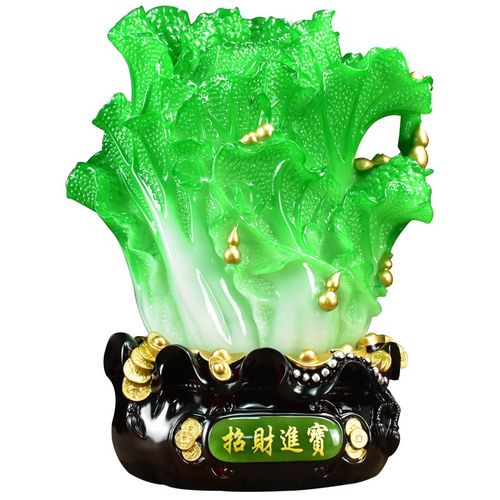 玉白菜聚福招财摆件客厅聚宝盆聚财店面进宝家居装饰品开业礼品