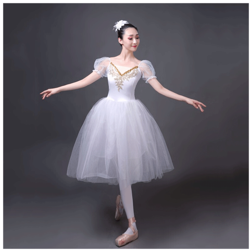 泰瑞格 新款专业舞蹈纱裙芭蕾舞蓬蓬裙天鹅湖演出服泡泡袖芭蕾舞裙