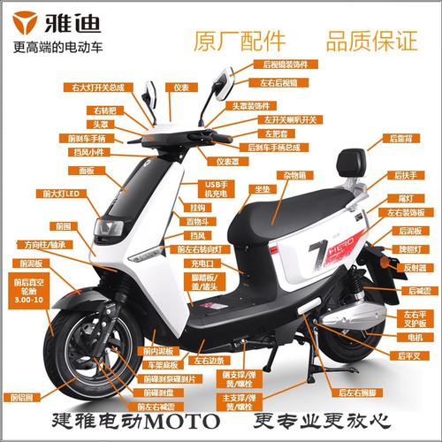 雅迪电动车电瓶车莱客cc铂金版纪念版60v72v配件外观件塑料件订购【4