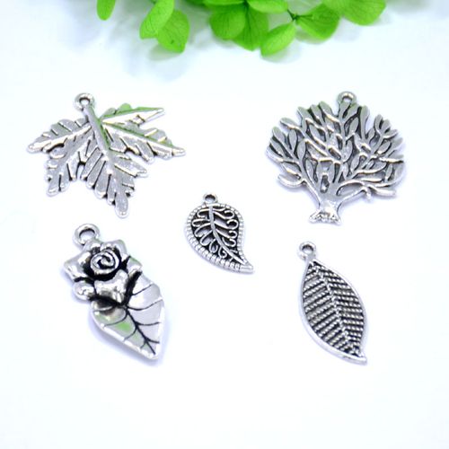 树叶吊坠 diy手工制作饰品材料包编织绳项链手环耳钉钥匙扣挂件