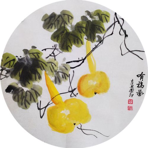 中式国画纯手绘国画写意葫芦画客厅装饰画福禄图字画宣纸画芯收藏