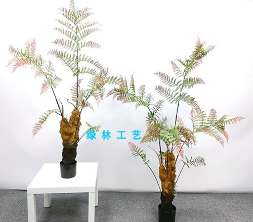 厂家热销款仿真猴头蕨金丝蕨室内橱窗装饰绿色塑料花落地盆栽套装