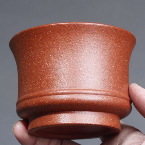 宜兴紫砂杯全手工主人杯黄龙山原矿红降坡泥精品杯陈富才品茗杯